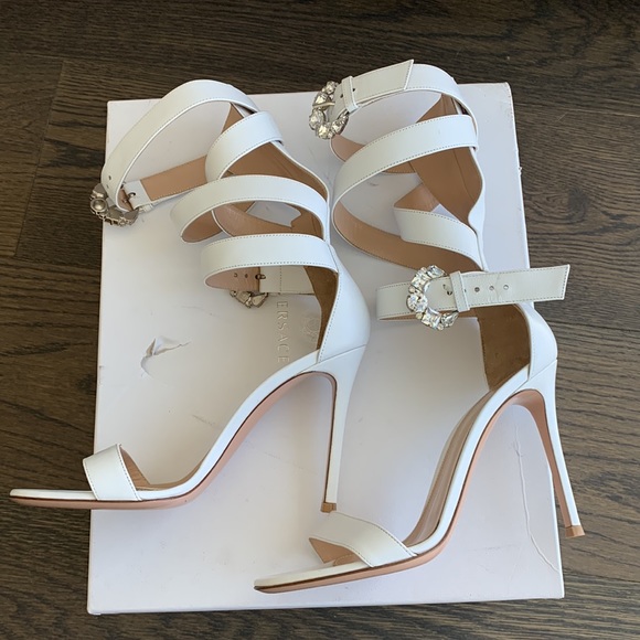 Gianvito Rossi Portofino Strappy White Stiletto Sandal 37 - Picture 3 of 6